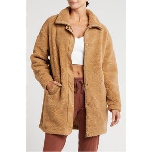 Spiritual Gangster Lexi High-Pile Fleece Coat Camel Teddy Jacket